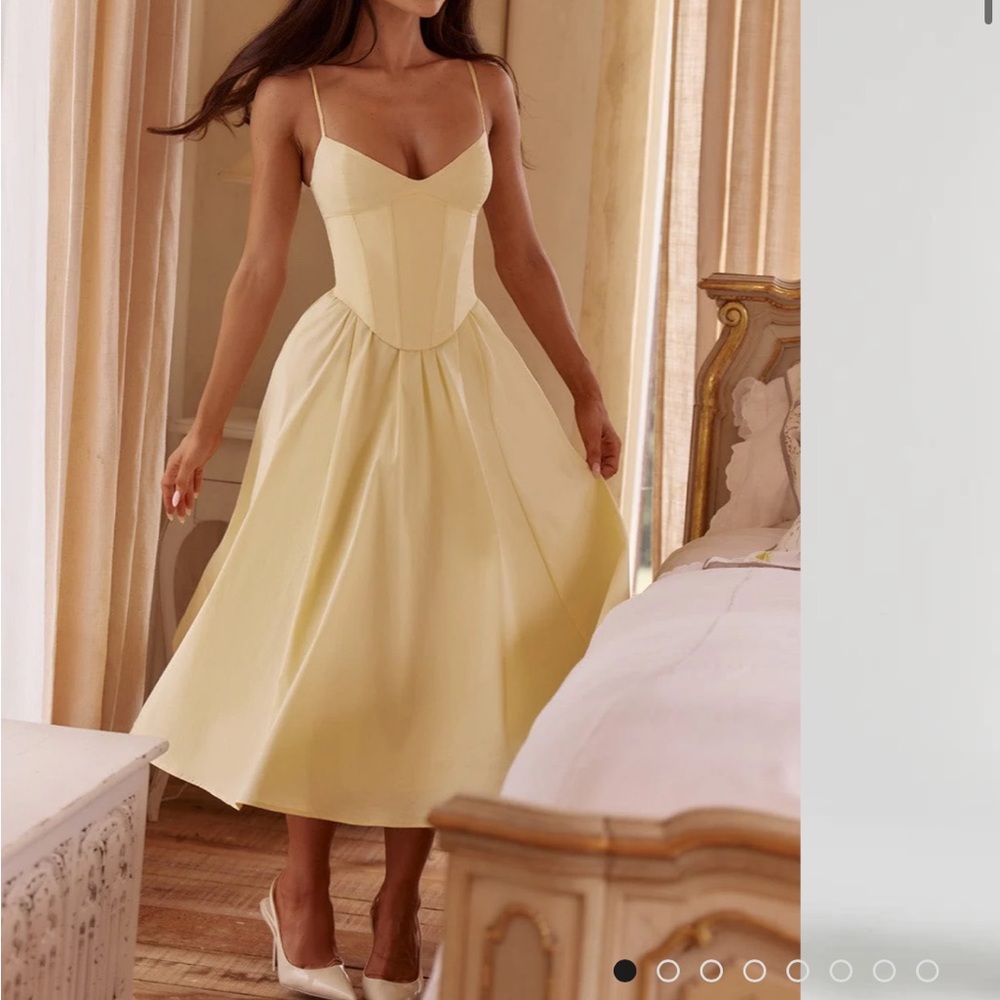 Babyboo lemon colored midi dress- NWT